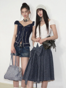 Soote Season | Turn-Down Collar Lace Puff Sleeve Slim Fit Shirt