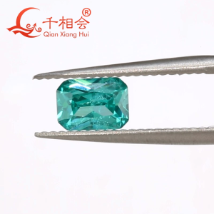 3x5mm-5x7mm AGL Certificate Rectangular Chamfered Princess Cut Shape Synthetic Paraiba YAG Loose Stone Yttrium Aluminium Garnet With Inclusions DIY Accessories for Jewelry Making