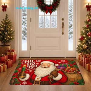 Tấm Thảm Cửa Chống Trơn Trượt Hình Ông Già Noel Thấm Hút Nước Dùng Trong Nhà/ngoài Trời Thảm Lối Vào Trang Trí Giáng Sinh Tiệc Tùng Trang Trí Nhà Cửa Thảm Chào Mừng