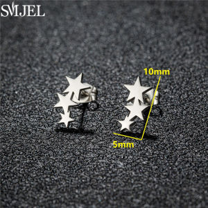 Stainless Steel Mini Stud Earrings Geometric Heart Star Cross Round Ear Cartilage Piercing Jewelry Triangle Shape Studs Gift