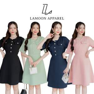 เดรสทำงาน แพทเทินสวยเป๊ะ แต่งกระเป๋า