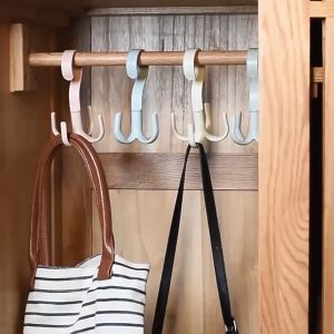 ⭐Malaysia Stock⭐Multifunctional Rotating Four Claw Hooks Clothes Scarf Belt Key Hat Shoes Hanger Home Closet Space saver