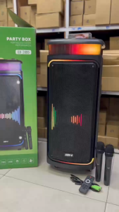 ลำโพงบลูทูธ รุ่น GD-2895 ดอกลำโพง8นิ้ว2ดอก ฟรีไมค์ลอย2ตัวและรีโมท เสียบไมค์สายเพิ่มได้ ปรับBASS TREBLE ECHO ได้ เสียงเบีสแน่น