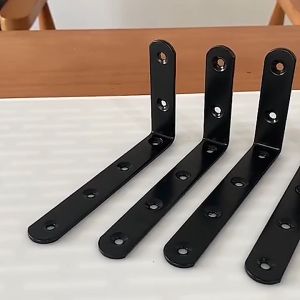 4Pcs/set L Shape Wall Bracket Shelf Angle Bracket Cast Iron Heavy Duty Wall Mounted Shelf Bracket