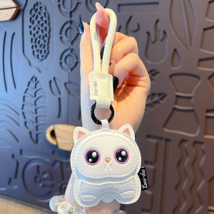 Creative Cartoon Kitten Keychains Funny PU Bag Pendant Kids Gift Colorful Car Key Charms