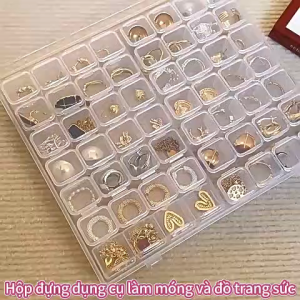 KKT>56 Lưới rõ ràng Portable Jewelry Box Necklace Stud Earrings Ring Chống oxy hóa Hộp đựng đồ trang sức 21*17.50*2.50cm