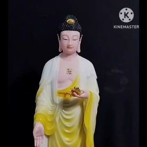 [ Cao 48 cm ] Tượng A Di Đà Đứng Đài Sen [ Bột đá  cao cấp ]