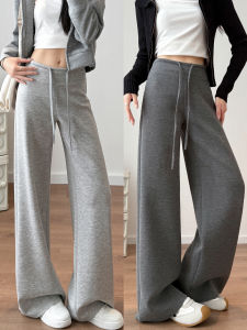 Slim Fit Wide Leg Pants Womens Yoga Sport Trousers Loose Casual High Waist Straight Cut Autumn New Style Korean Style