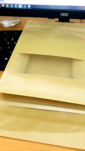 [1kg/size] - túi giấy 8 cạnh có cửa sổ có màn chống thấm nước