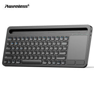 Multi-devices ABS Rechargeable Wireless Bluetooth Keyboard with Cradle and Touchpad for Tablet Phone