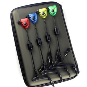 JSFUN Fishing Swingers Set Fishing Bite Alarm Indicators 4pcs In Zipped Case Led lluminated Swinger Carp Fishing Accessories