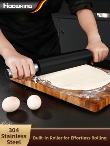 Long 304 Stainless Steel Rolling Pin Kitchen Tool for Home Use Dumpling Skin Rolling Paste Pressing Non-Stick Skin Pressing