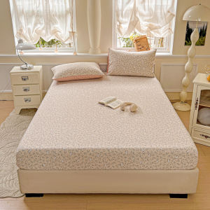 Dansunreve New Fitted Bedsheet Washed Cotton Super Soft Bed Sheet with Rubber Single/Super Single/Queen/King Mattress Protector