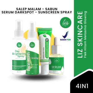 AMPUH!! Paket 4in1 Elzet Skincare Original Asli 100% Cream Pemutih Kulit Wajah Glowing Cream Pengecil Pori pori dan Komedo Cream Penghilang Flek Membandel Wanita Pria Alami ampuh Permanen