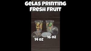 Gelas Plastik Printing STARINDO Ukuran 14 16 OZ isi 50 pcs / Motif Gambar Buah Buahan / Gelas Jus