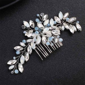 Miallo Newest Blue Opal Crystal Bridal Hair Combs Clips Wedding Hair Accessories Jewelry Fashion Headpiece