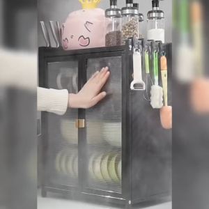 Rak Lemari Dapur/Rak Pintu Kabinet Sepenuhnya Tertutup Lemari Anti Serangga/Lemari Piring Dapur Rak