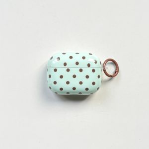 Hộp Đựng Tai Nghe AirPods Màu Xanh Bạc Hà Có Họa Tiết Chấm Bi Nhỏ Màu Nâu Bảo Vệ Tai Nghe Tương Thích Với Các Mẫu 1 2 3 4 Pro