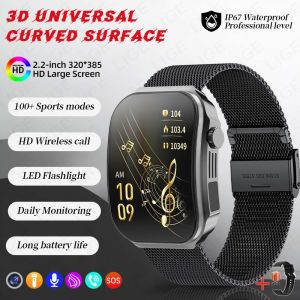 LIGE | LIGE New 2.2" HD Screen Smart Watch Outdoor LED Light Thermometer Health Monitor Man Watch BT Call Sport Fitness Men Smartwatch