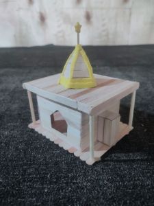 mainan miniatur rumah LED dari stik es krim prakarya kerajinan tangan panjangan rumah