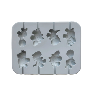 1 PC 8-Hole ไดโนเสาร์รูป Lollipop แม่พิมพ์ซิลิโคนเหมาะสําหรับ Lollipop Hard Candy DIY เค้กช็อกโกแลตตกแต่งปลั๊กอิน