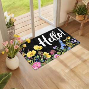 VIKAMA Floral Spring Pattern Doormat Anti Slip Durable Floor Mat for Front Door Hallway Courtyard Indoor Outdoor Home Decor