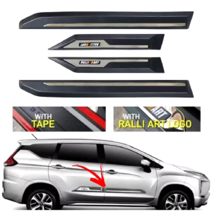 Mitsubishi Xpander Glx Gls Cross 2023 to 2026 Ralliart slim side cladding / side moulding / body moulding Black chrome