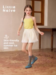 Little Naive | Sweet Floral Edge Girls Casual Shorts