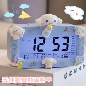 นาฬิกาปลุกอัจฉริยะสไตล์โมเดิร์นพร้อมเสียง นาฬิกาปลุกโมเดิร์น นักเรียน พร้อมไฟกลางคืน วัสดุพลาสติก ไม่ใช่แบบสองด้าน