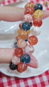 Collection Grade Colorful Snowflakes Phantom Quartz Bracelet (Round / Heart)