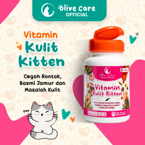 Olive Care Vitamin Kucing MASALAH KULIT KITTEN untuk Bulu Rontok Jamur Kutu Scabies Ringworm Ruam dan Radang Kulit
