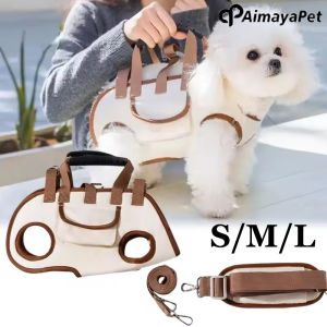 AIMAYAPET Convertible Breathable Hands-Free Pet Carrier Travel Bag with Harnesses Clip Adjustable Shoulder Handheld for Hiking Daily Use