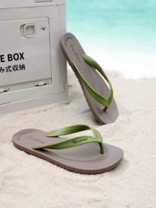 Mens Summer Themed Sandals Rubber Strap Slippers Anti-Slip Deodorant Beach Shoes Casual Flat Heel Foam Rubber Outsole