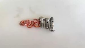 1 Ốc Dầu Inox 304 CNC Cho Heo Zin / Brembo / Nissin / Adelin / Frando...Ren M10 Bước Ren 1mm/1.25mm (Kèm Long Đền Đồng)