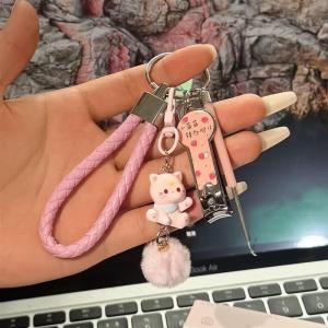 SANSHANGU | Cartoon Manicure Set Earspoon Keychain