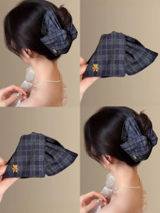 Kẹp Tóc Vải Scotland Cổ Điển Mới 2025 Kẹp Tóc Hình Con Bướm Sau Đầu Kẹp Cá Mập Cao Cấp Mới Cho Phụ Nữ Và Trẻ Em