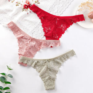 ZXYOUPING Women Lace Seamless Hollow Out G String Panties Solid Color Thin Panty Translucence T Back Panties Female Underwear