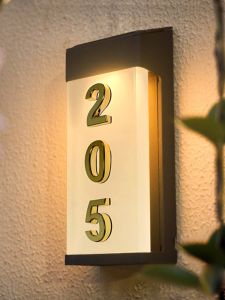 House Courtyard Luminous Door Plate Solar Outdoor LED Door Number Shop Number Plate Address Indication Light Control Night Automatic Light Notice Board Waterproof Logo Listing RV Camping Room Number