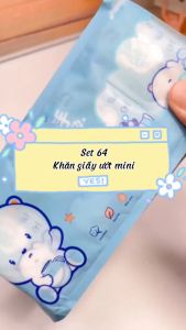 Khăn Giấy Ướt Mini Bỏ Túi Siêu Mềm Mịn – Combo 2 túi (8 Gói Nhỏ/Túi) – Không Cồn Không Mùi An Toàn