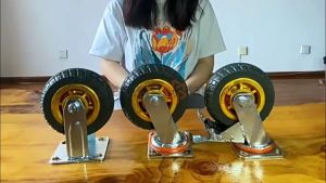 3"To 8" Brake Wheel Heavy Duty Rubber Wheel Swivel Caster Wheel Silent Wheels With Lock Trolley Tire