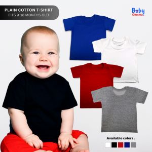 Baby Onesies PH Plain Baby Cotton T-shirt 9-18 months Baby Boy Girl Toddler  Basic Tees