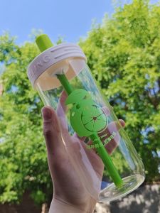 Lemon Fruit Plastic Straw Cup Portable High Temperature Resistant Simple Design Womens High Color Water Cup New 2025 Yellow