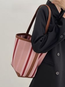 jpj | Lazy Style Tote Bag Women Large Capacity Commuter Bag Fly Knit Underarm Bucket Bag JPJ Classic Design Pure Color Non-Foldable