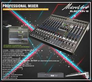 mixer microverb election 12 election12 original effec digital 256dsp mixer 12 channel (BISA COD)