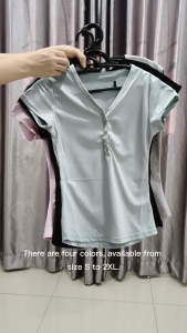 L026 Slim fit V-neck shirt 【CUTTING SMALL】 blouse T-shirt women clothing teenager girl shirts short sleeve tops Women fashion lady top