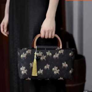 Tangma Handbag Interwoven Song Dynasty Brocade 2023 New Arrival Hand Bag Elegant Retro Style Chinese Style with Clutch Bag Square Meters