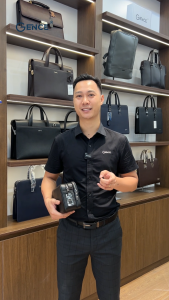 Clutch Đeo Chéo Ví Nam Cầm Tay GENCE RB08 Da Bò Khóa Vân Tay Khóa Số Cao Cấp Màu Đen