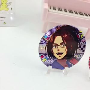 Bandai | Attack on Titan Anime Pin Badge Collectible Cosplay Gift 201 Series Double Flash 219 224 Plain Laser Silver Onion 75mm 58mm