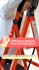 4/5/6/7 Step Foldable Ladder Stainless Steel Folding Stairs Ladder Multifunctional Heavy Duty Ladder Tangga Lipat