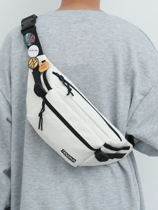 Casual Sports Crossbody Bag Mens Nylon Waist Bag Small Shoulder Bag Mobile Phone Bag for Youth Leisure Bum Bag